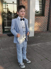 Lichtblauw geruit kostuum set | Communiekleding jongens - PAPYON COLLECTION